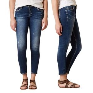 Silver Jeans Avery Ankle Skinny Size 27 Dark Indigo